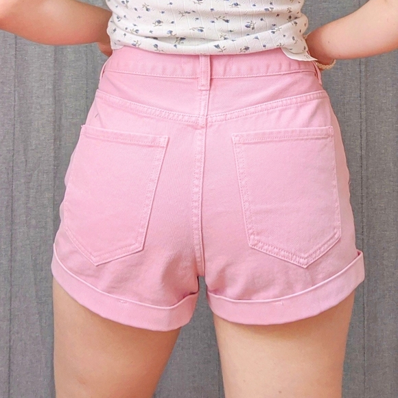 NWT PacSun Pink Mom High-Waisted Shorts - Picture 2 of 10